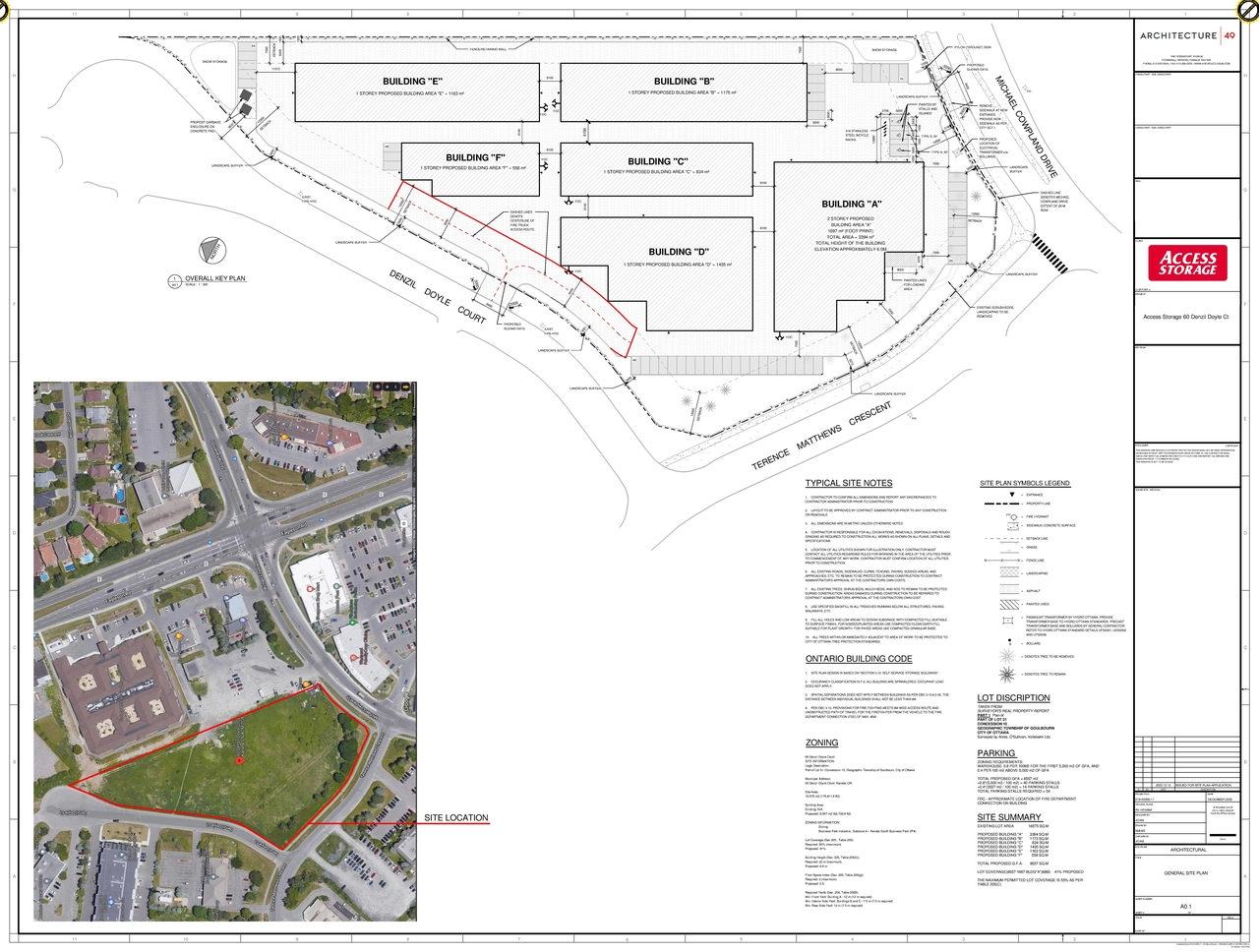 Construction site plan for project from page 52 of the file '2022-12-19 - Planning Rationale and Design Brief - D07-12-22-0174'