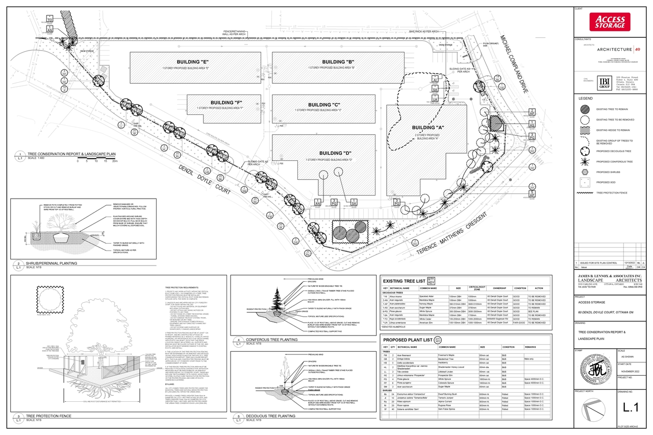 Construction site plan for project from page 54 of the file '2022-12-19 - Planning Rationale and Design Brief - D07-12-22-0174'