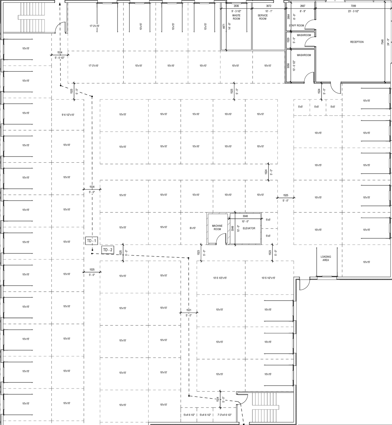 Construction site plan for project from page 1 of the file '2023-07-21 - Elevations and Floor Plans - D07-12-22-0174'