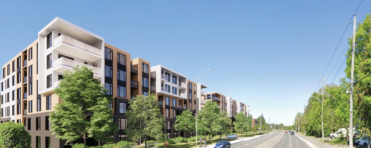 Rendering of building from page 4 of the file '2023-01-11 - Design Brief - D07-12-22-0177'