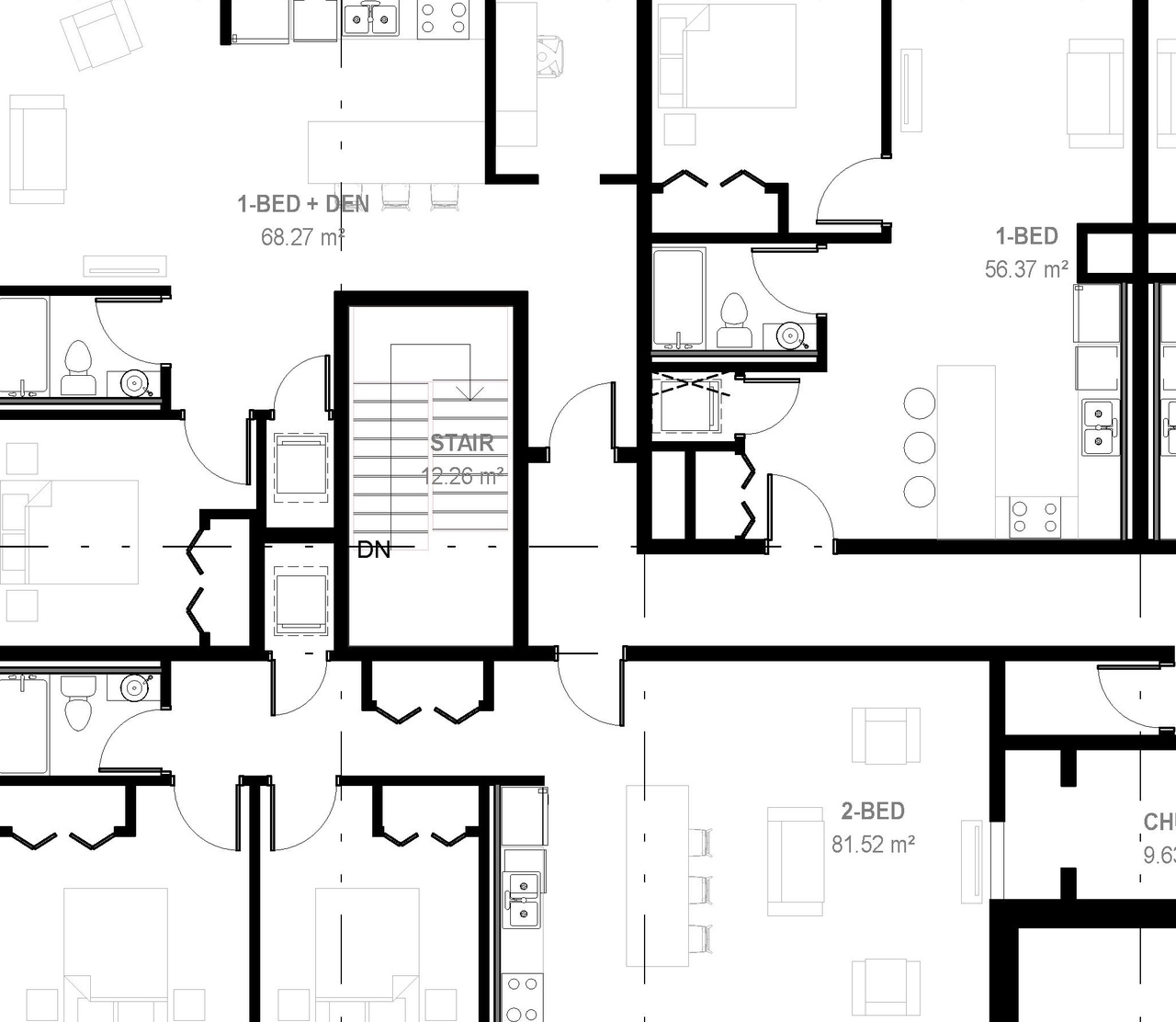 Construction site plan for project from page 1 of the file '2022-12-22 - Floor Plan Levels 4 & Roof - D07-12-22-0182'
