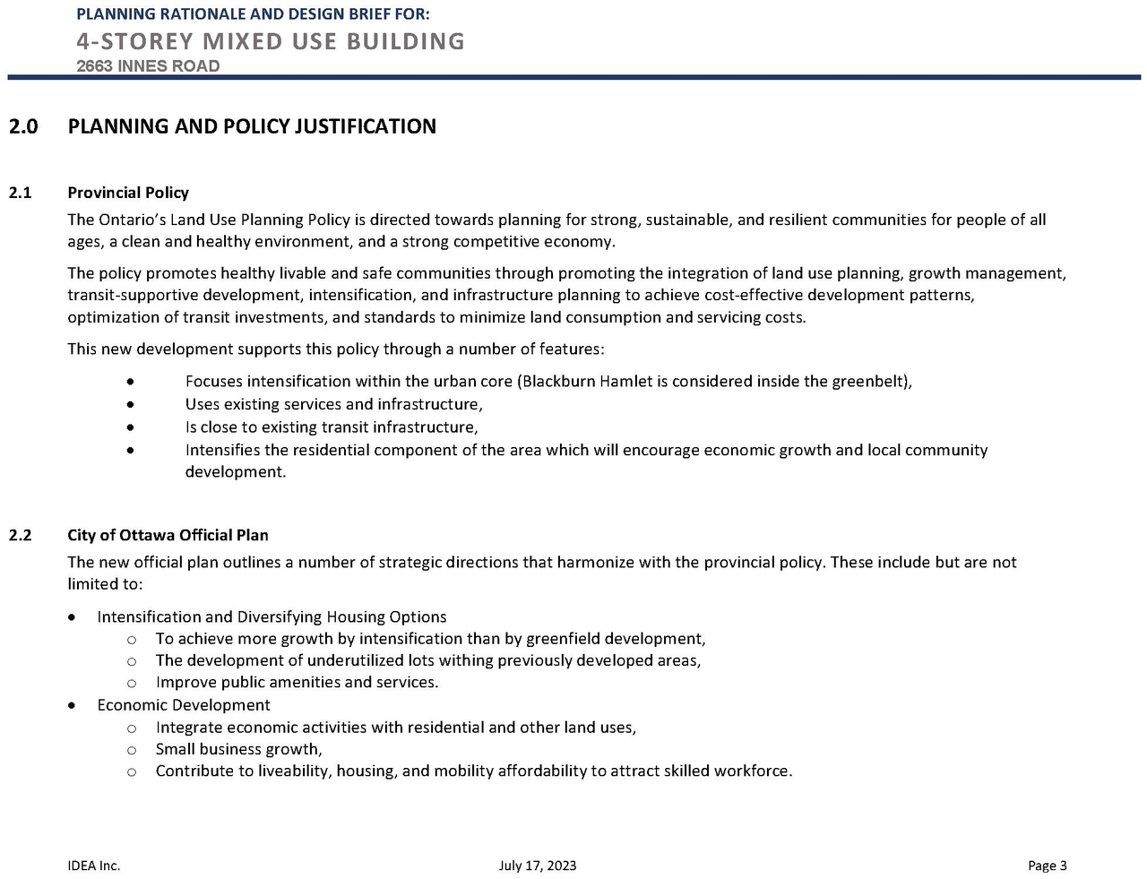 Construction site plan for project from page 6 of the file '2023-09-05 - PLANNING RATIONALE & DESIGN BRIEF - D07-12-22-0182'