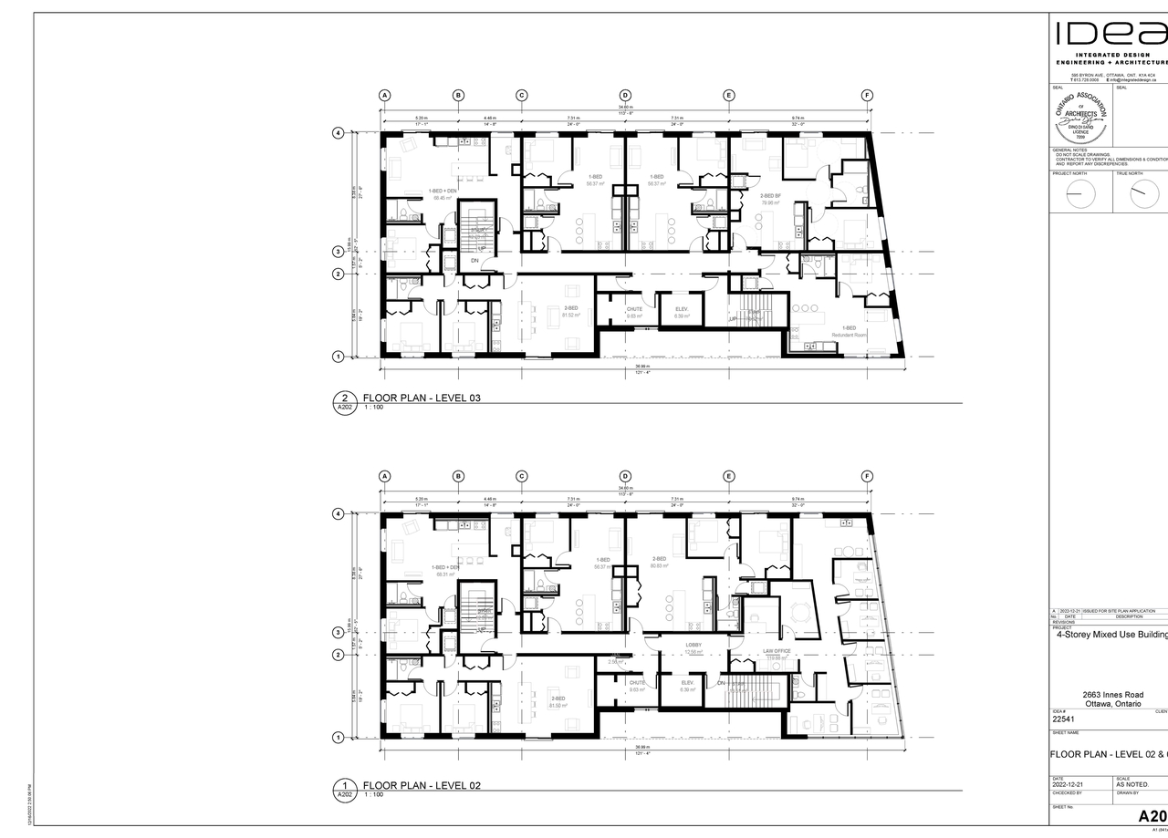 Floor plan for project from page 1 of the file '2022-12-22 - Floor Plan Levels 2 & 3 - D07-12-22-0182'