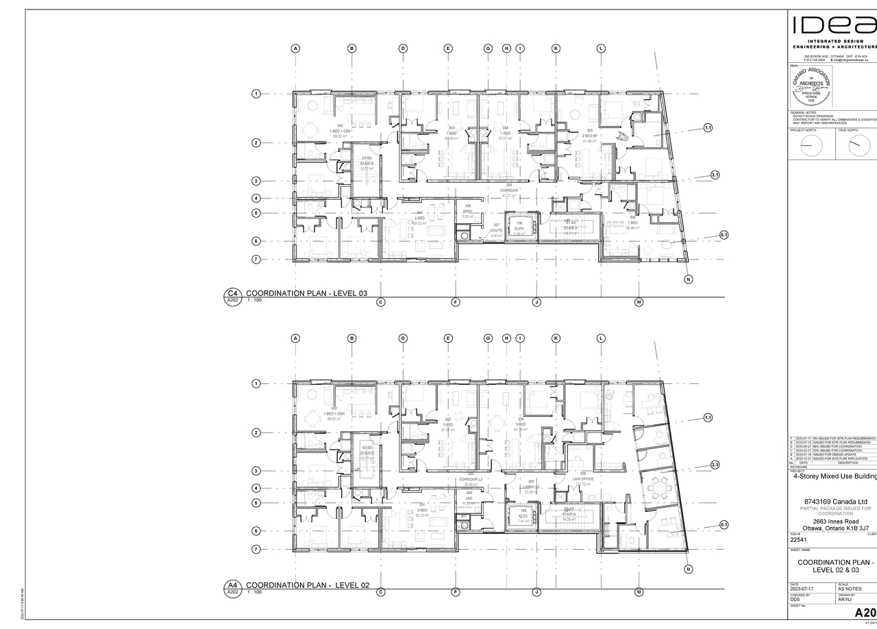 Construction site plan for project from page 2 of the file '2023-07-19 - Floor Plans - D07-12-22-0182'