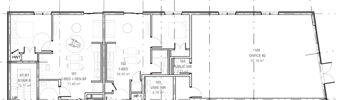 Construction site plan for project from page 1 of the file '2023-07-13 - Floor Plans - D07-12-22-0182'