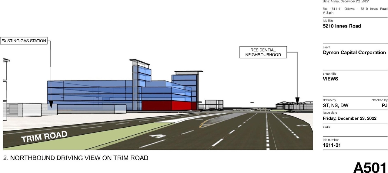 Rendering of building from page 3 of the file '2023-01-03 - Views and Section - D07-12-23-0001'