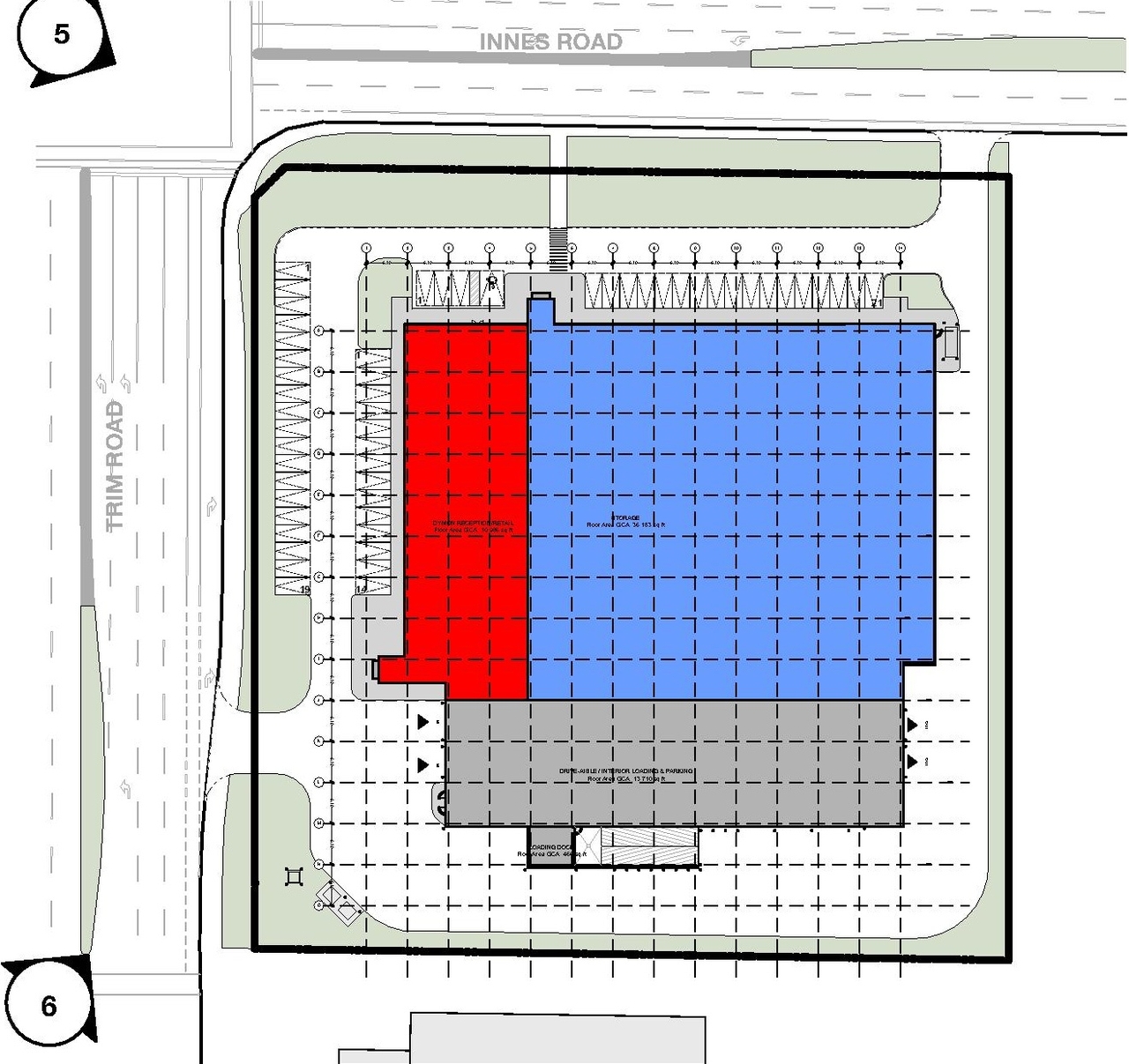 Construction site plan for project from page 5 of the file '2023-01-03 - Views and Section - D07-12-23-0001'