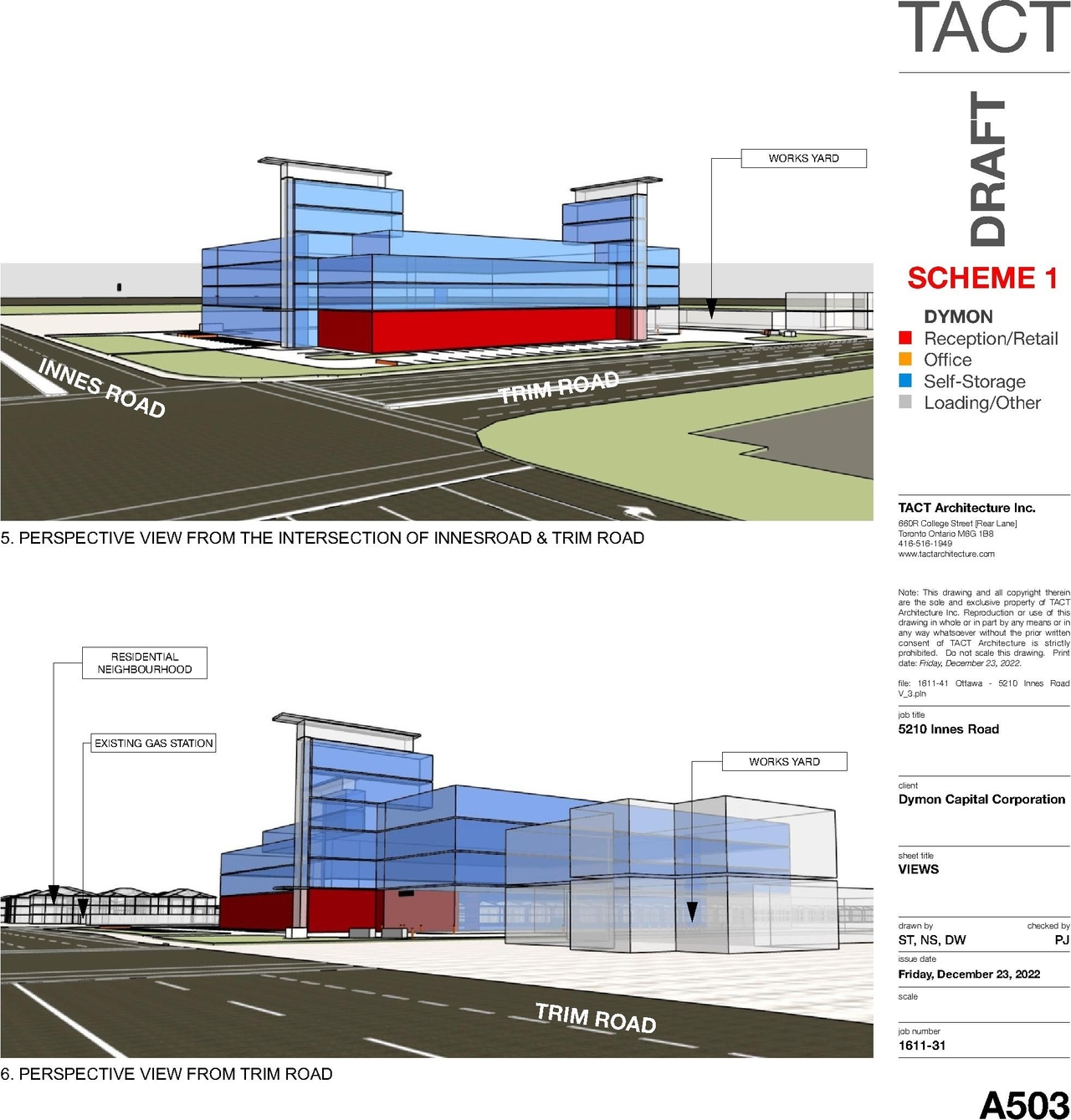 Rendering of building from page 5 of the file '2023-01-03 - Views and Section - D07-12-23-0001'
