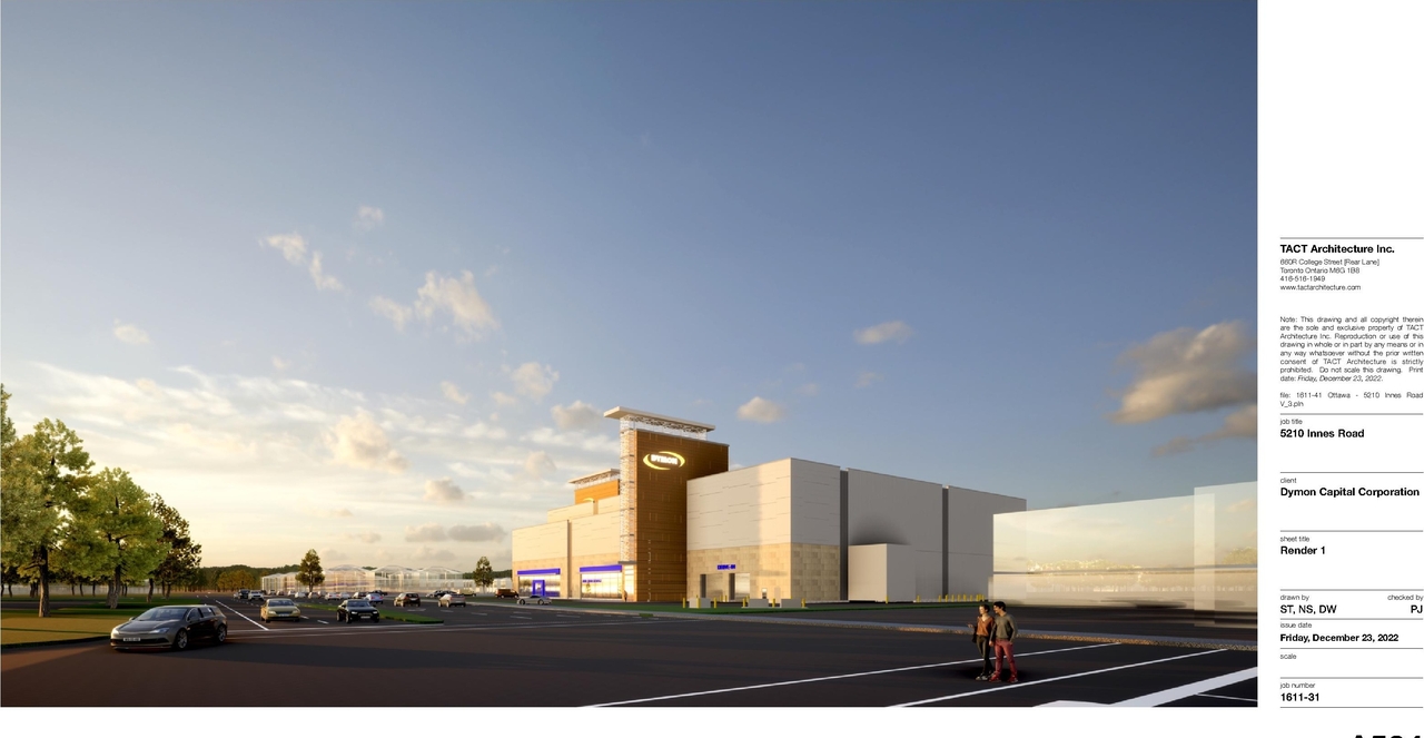 Rendering of building from page 6 of the file '2023-01-03 - Views and Section - D07-12-23-0001'