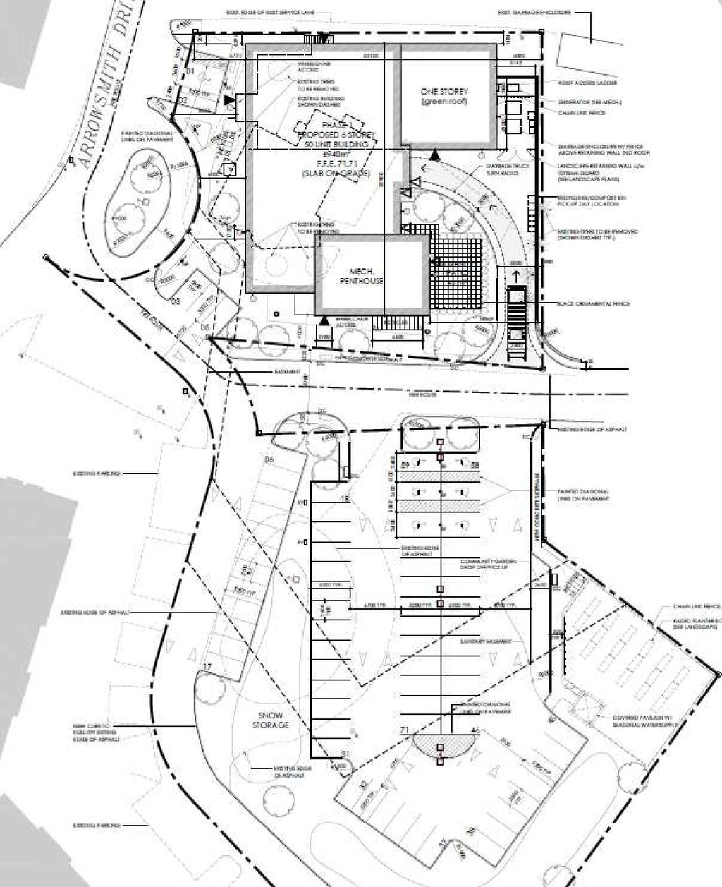 Construction site plan for project from page 26 of the file '2023-02-08 - Design Brief - D07-12-23-0014'