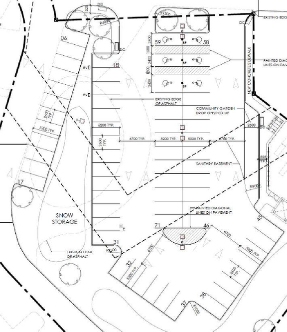 Construction site plan for project from page 36 of the file '2023-02-08 - Design Brief - D07-12-23-0014'