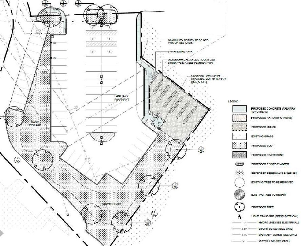 Construction site plan for project from page 38 of the file '2023-02-08 - Design Brief - D07-12-23-0014'
