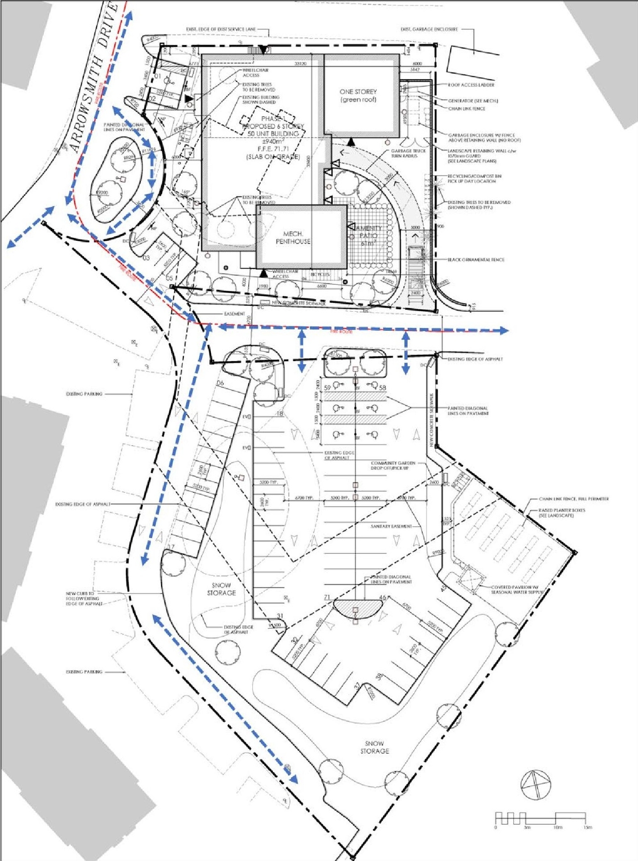 Construction site plan for project from page 39 of the file '2023-02-08 - Design Brief - D07-12-23-0014'
