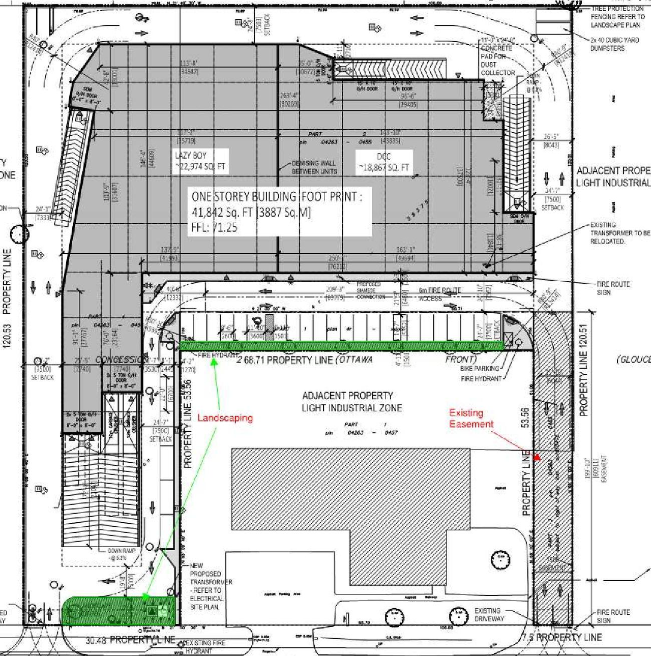 Construction site plan for project from page 12 of the file '2023-02-22 - Planning Rationale & Design Brief - D07-12-23-0017'