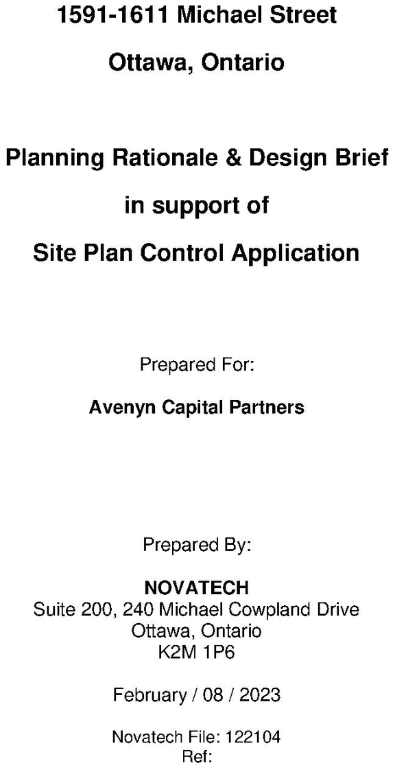 Construction site plan for project from page 2 of the file '2023-02-22 - Planning Rationale & Design Brief - D07-12-23-0017'