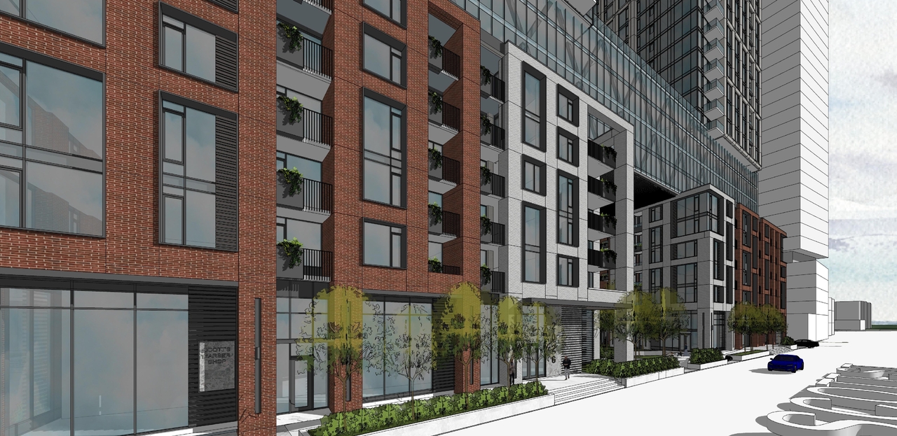 Rendering of building from page 1 of the file '2023-03-31 - Views - D07-12-23-0019'