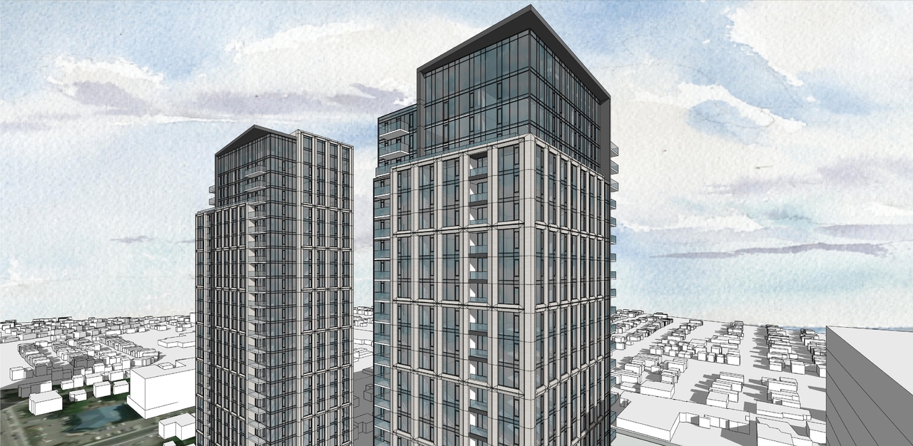 Rendering of building from page 2 of the file '2023-03-31 - Views - D07-12-23-0019'