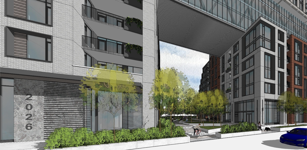 Rendering of building from page 8 of the file '2023-03-31 - Views - D07-12-23-0019'