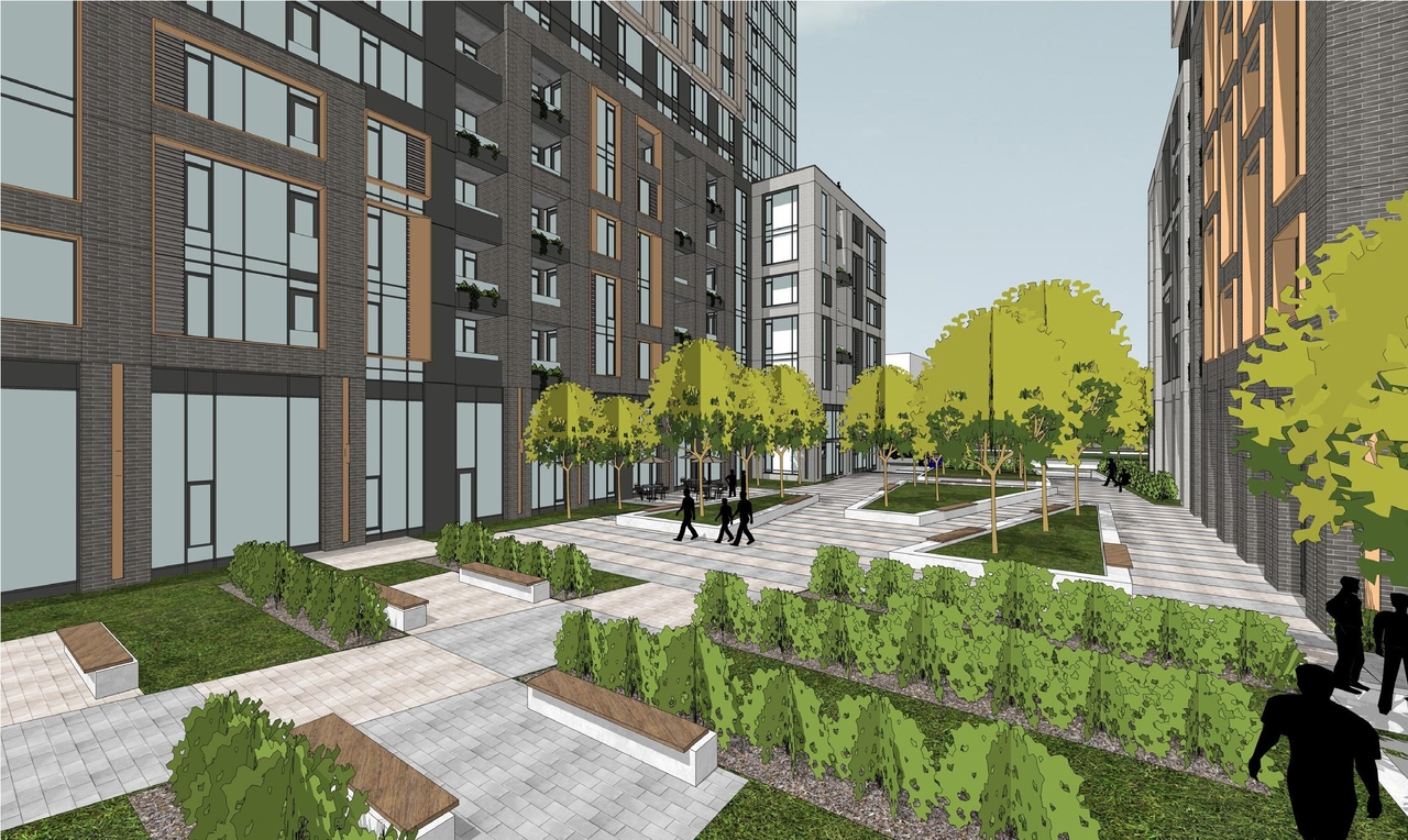 Rendering of building from page 8 of the file '2024-04-17 - Design Brief - D07-12-23-0019'