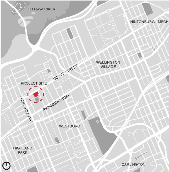 Construction site plan for project from page 1 of the file '2024-07-22 - Design Brief - D07-12-23-0019'