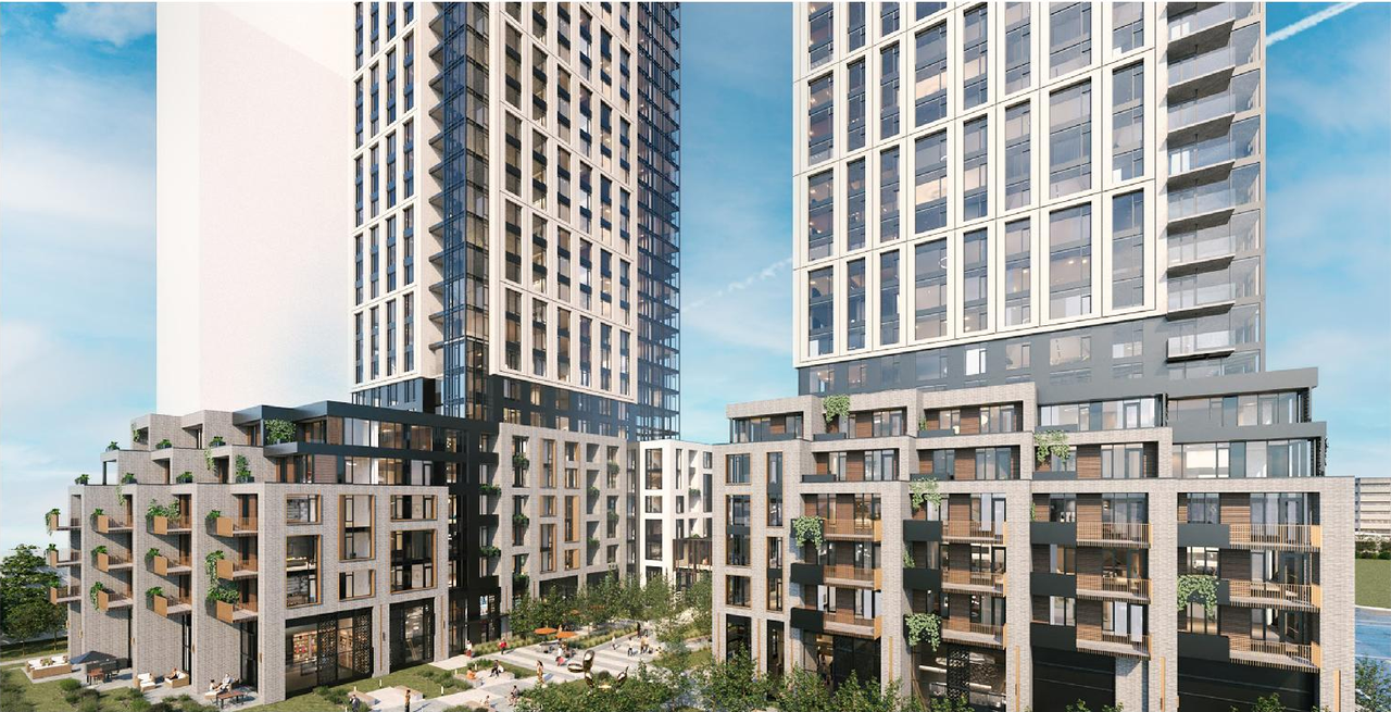 Rendering of building from page 11 of the file '2024-07-22 - Design Brief - D07-12-23-0019'