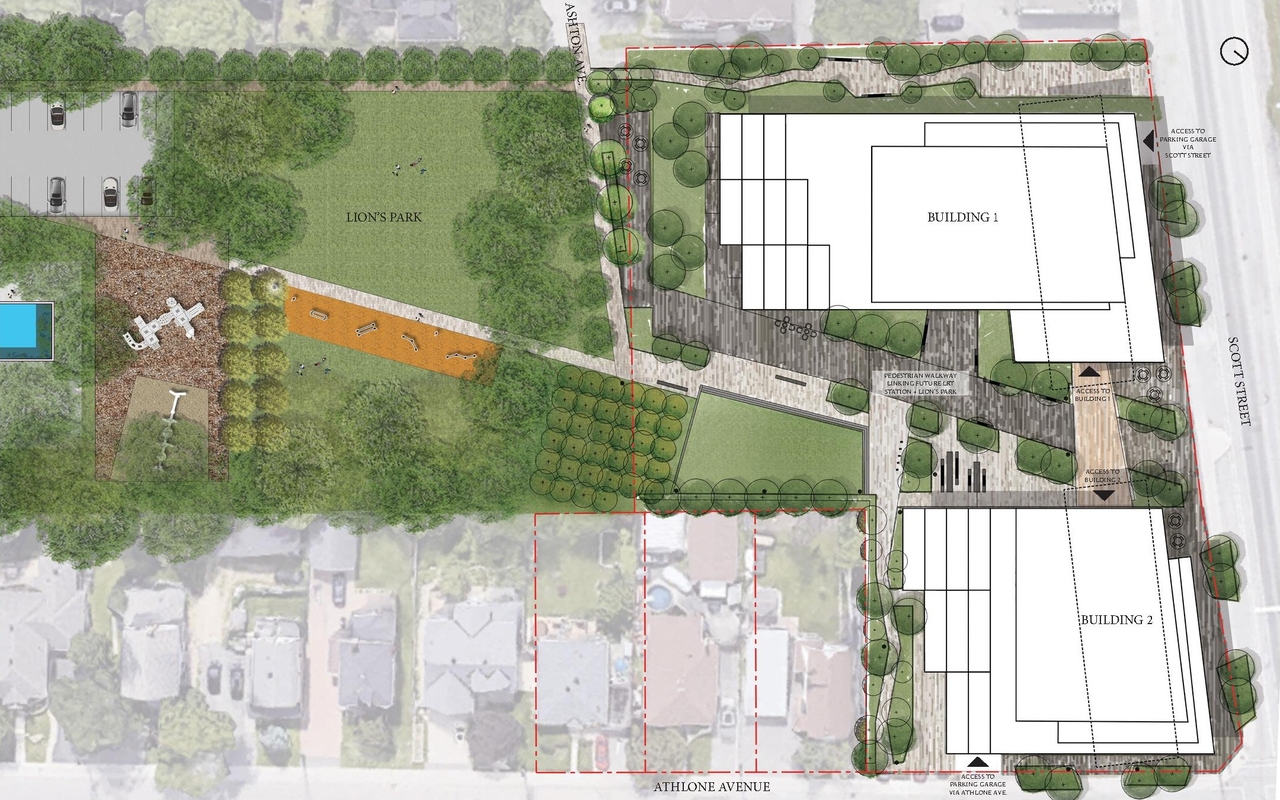 Construction site plan for project from page 25 of the file '2024-07-22 - Design Brief - D07-12-23-0019'