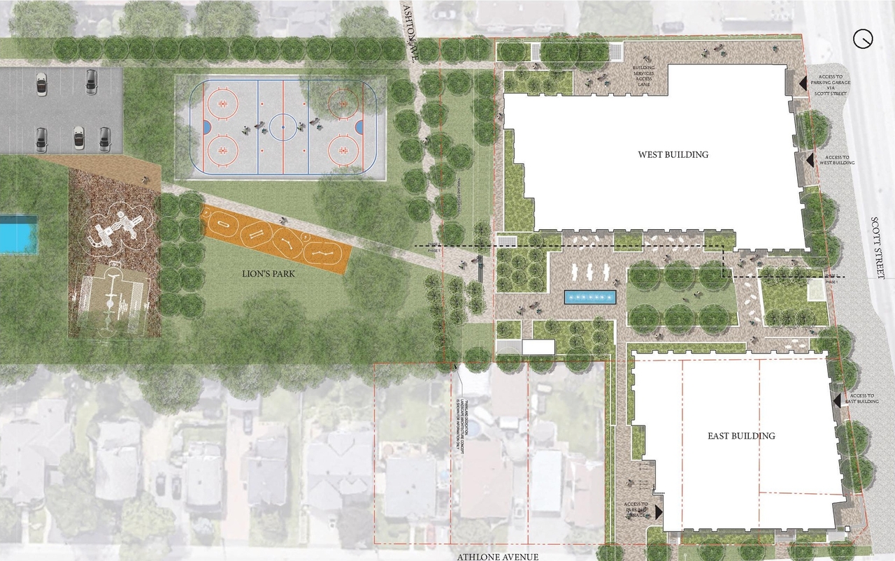 Construction site plan for project from page 25 of the file '2024-07-22 - Design Brief - D07-12-23-0019'