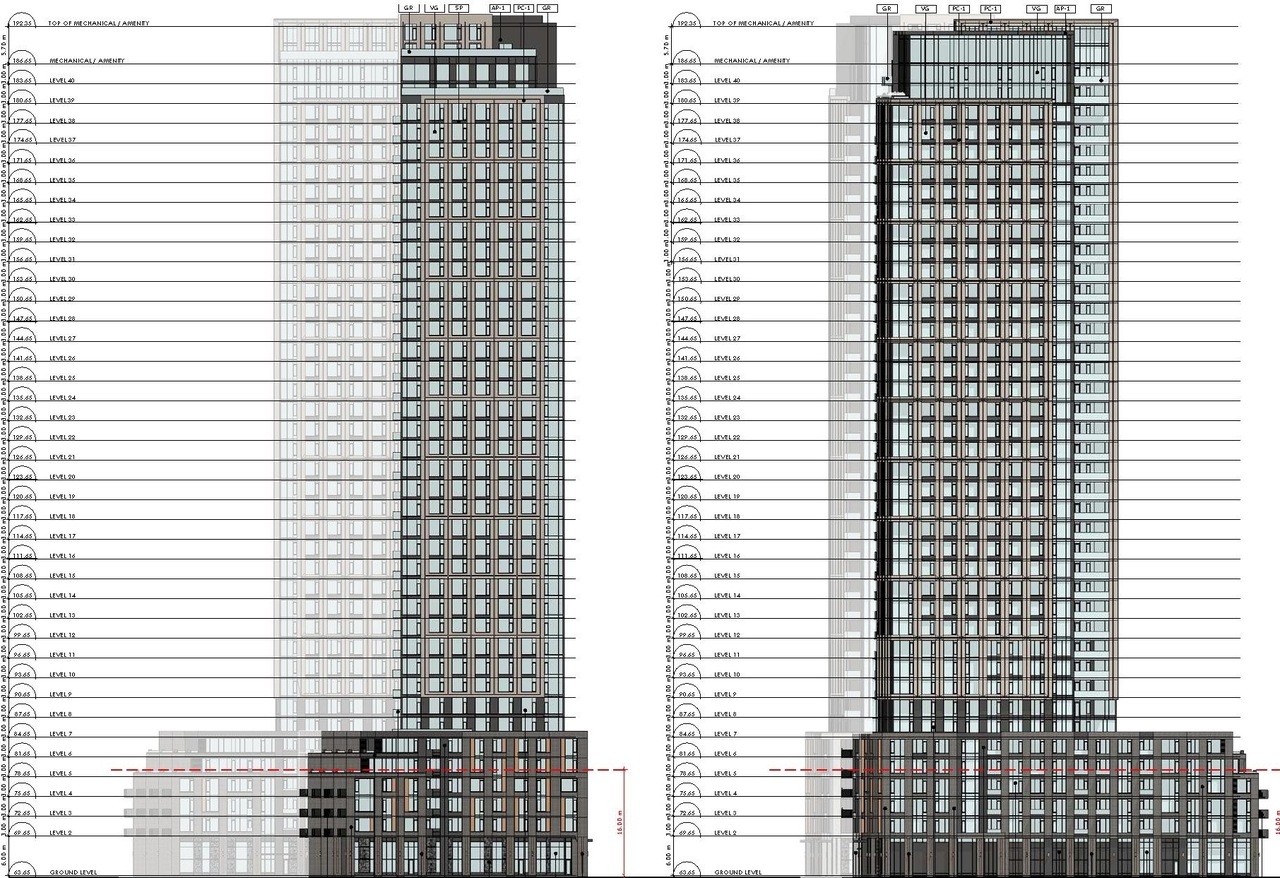 Rendering of building from page 27 of the file '2024-07-22 - Design Brief - D07-12-23-0019'