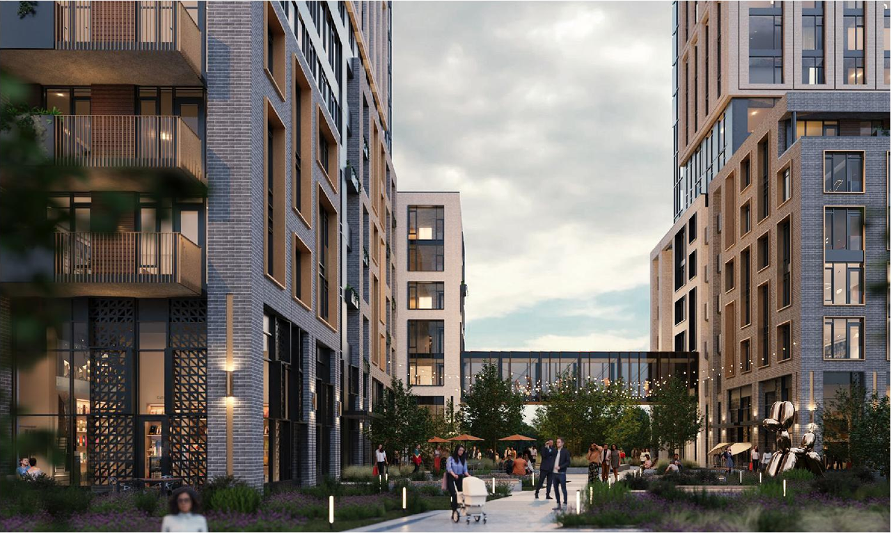 Rendering of building from page 8 of the file '2024-07-22 - Design Brief - D07-12-23-0019'
