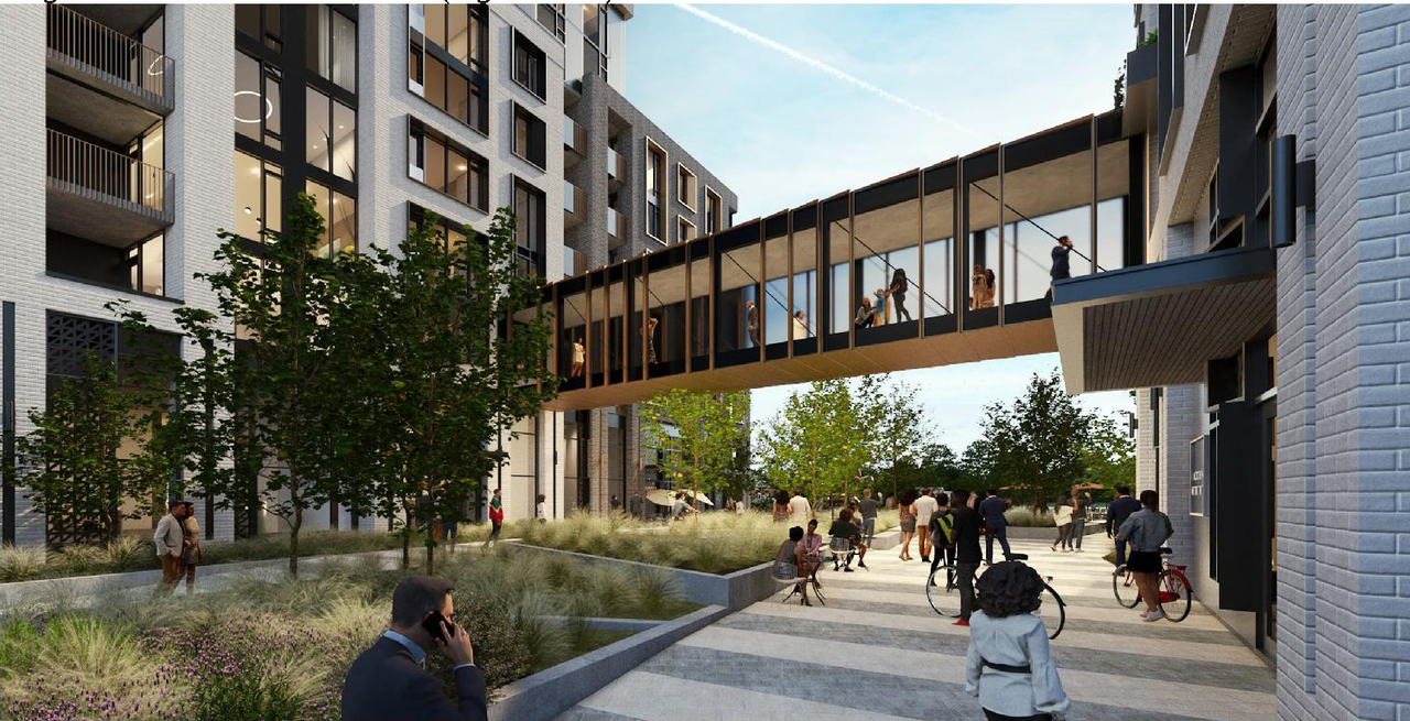 Rendering of building from page 9 of the file '2024-07-22 - Design Brief - D07-12-23-0019'