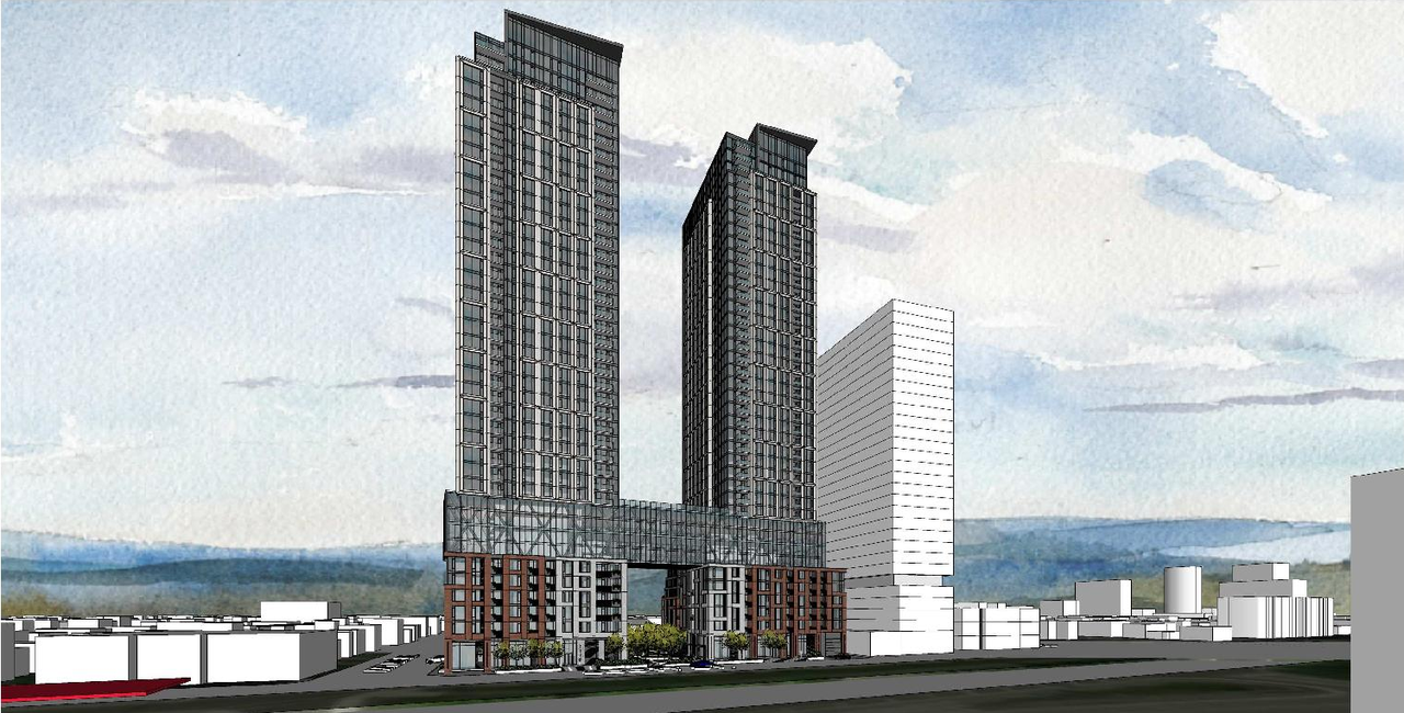 Rendering of building from page 6 of the file '2023-03-31 - Design Brief - D07-12-23-0019'