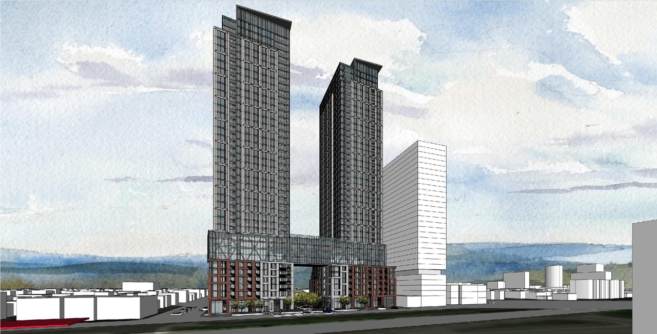 Rendering of building from page 6 of the file '2023-03-31 - Design Brief - D07-12-23-0019'