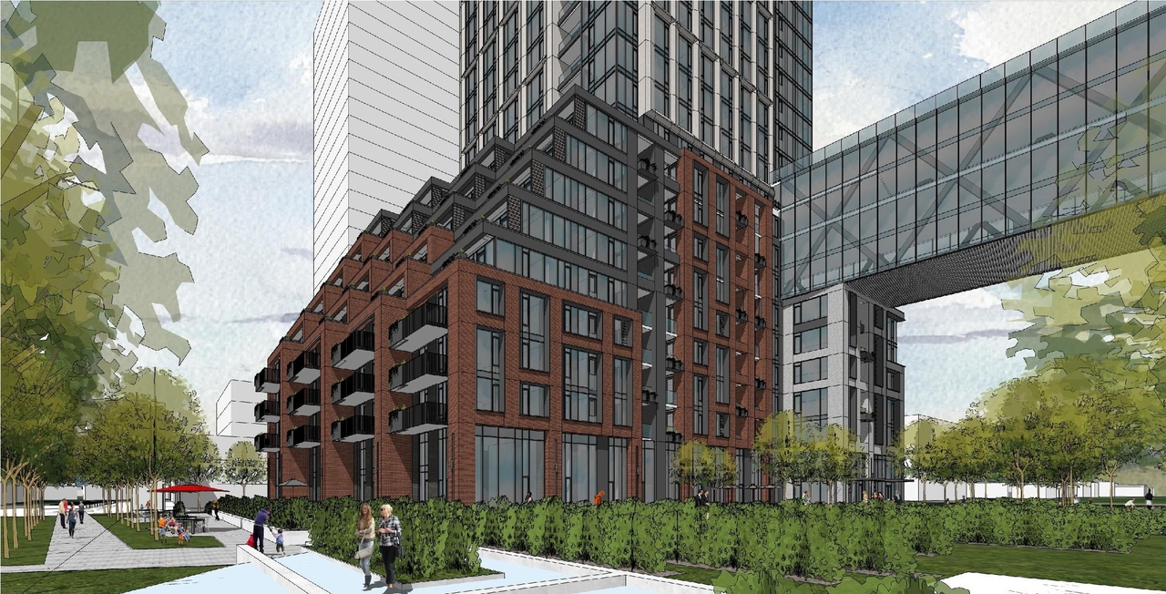 Rendering of building from page 9 of the file '2023-03-31 - Design Brief - D07-12-23-0019'