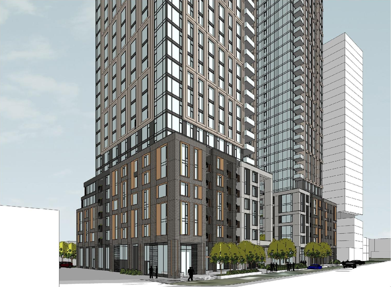 Rendering of building from page 10 of the file '2024-03-06 - Design Brief - D07-12-23-0019'