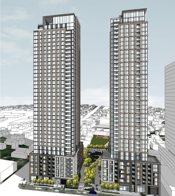 Rendering of building from page 22 of the file '2024-03-06 - Design Brief - D07-12-23-0019'