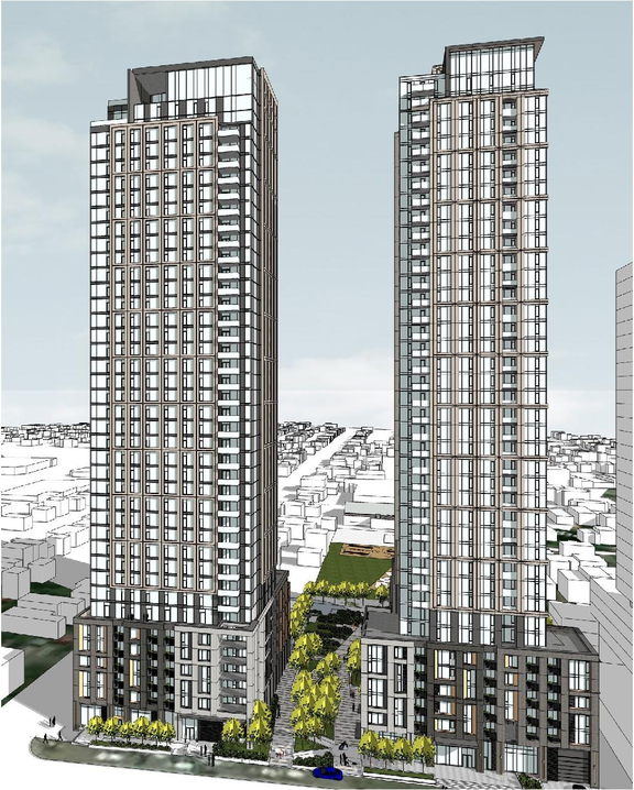 Rendering of building from page 6 of the file '2024-03-06 - Design Brief - D07-12-23-0019'