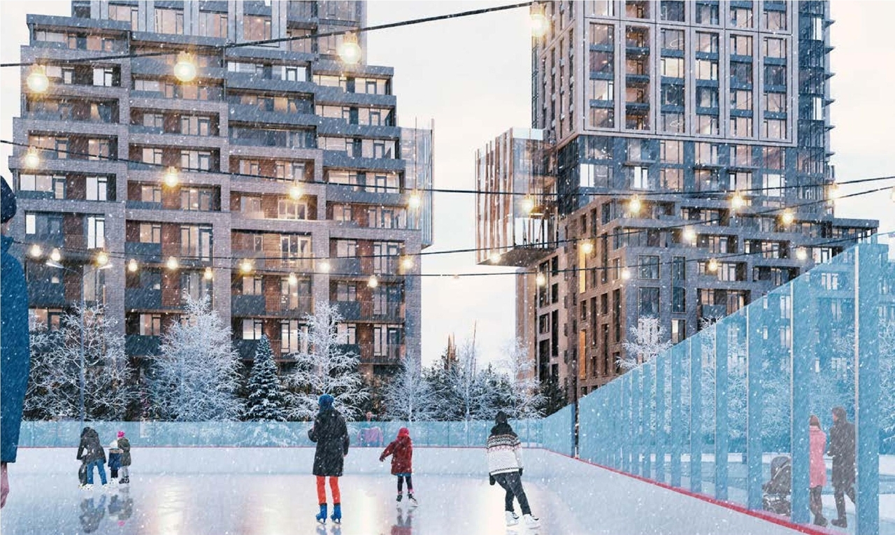 Rendering of building from page 14 of the file '2023-10-19 - Design Brief - D07-12-23-0019'