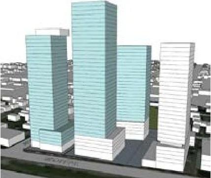 Rendering of building from page 20 of the file '2023-10-19 - Design Brief - D07-12-23-0019'
