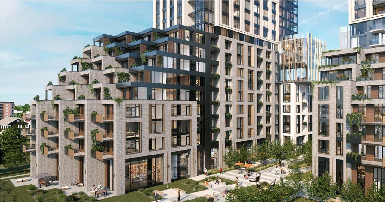 Rendering of building from page 9 of the file '2023-10-19 - Design Brief - D07-12-23-0019'