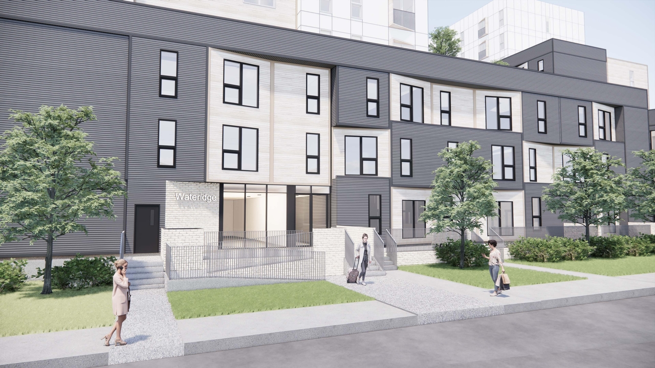 Rendering of building from page 7 of the file '2024-02-16 - Perspective Around the Area - D07-12-23-0023'