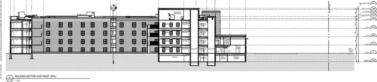 Rendering of building from page 10 of the file '2023-03-02 - Planning Rationale & Design Brief - D07-12-23-0025'