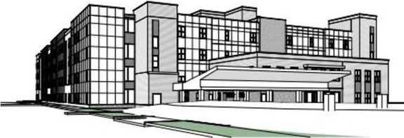 Rendering of building from page 10 of the file '2023-03-02 - Planning Rationale & Design Brief - D07-12-23-0025'