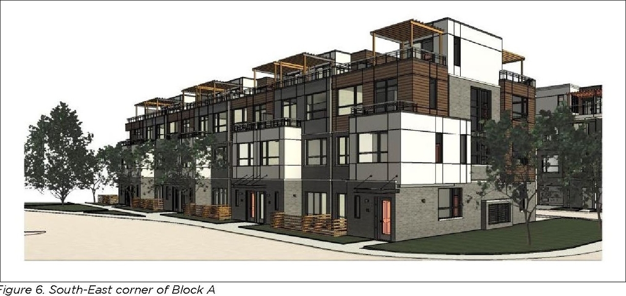 Rendering of building from page 6 of the file '2023-03-03 - Design Brief - D07-12-23-0026'