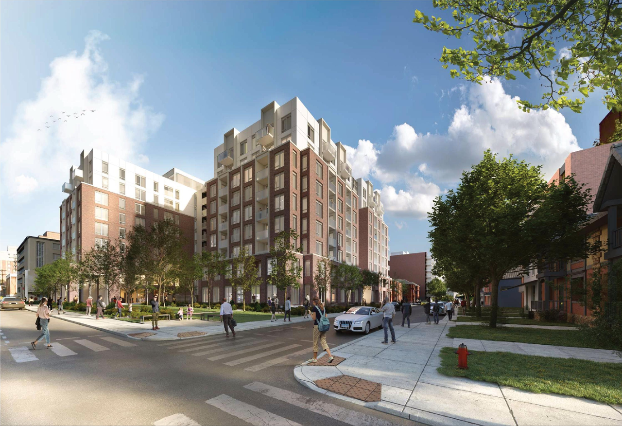 Rendering of building from page 14 of the file '2023-09-28 - Design Brief - D07-12-23-0031 (2)'