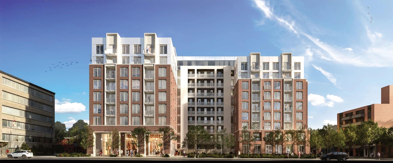 Rendering of building from page 15 of the file '2023-09-28 - Design Brief - D07-12-23-0031 (2)'