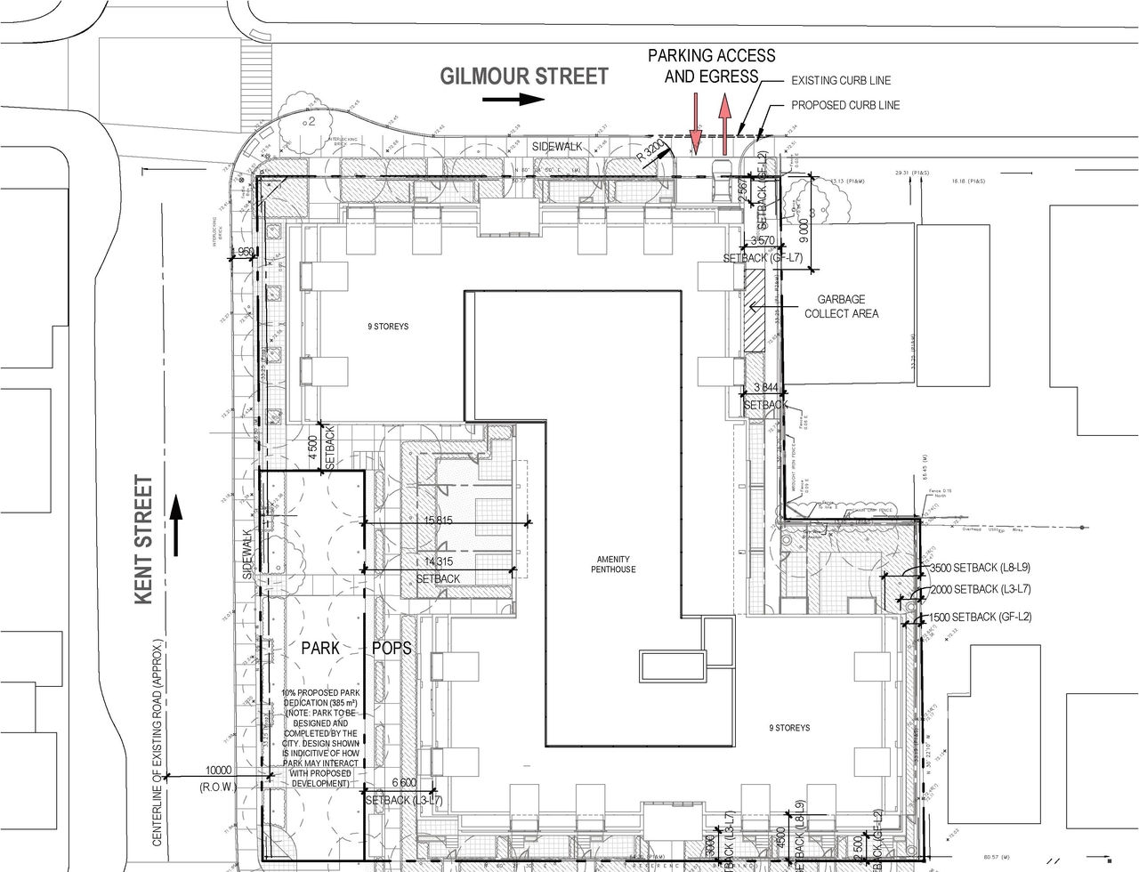 Construction site plan for project from page 36 of the file '2023-09-28 - Design Brief - D07-12-23-0031 (2)'