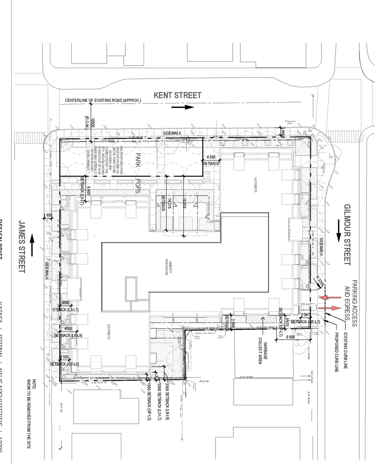 Construction site plan for project from page 36 of the file '2023-09-28 - Design Brief - D07-12-23-0031'