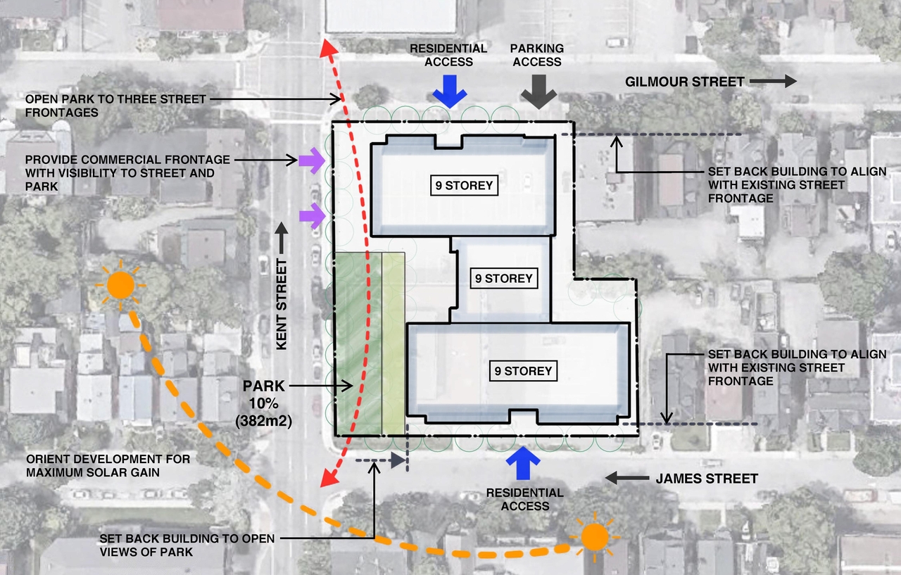 Construction site plan for project from page 23 of the file '2023-03-22 - Design Brief - D07-12-23-0031'