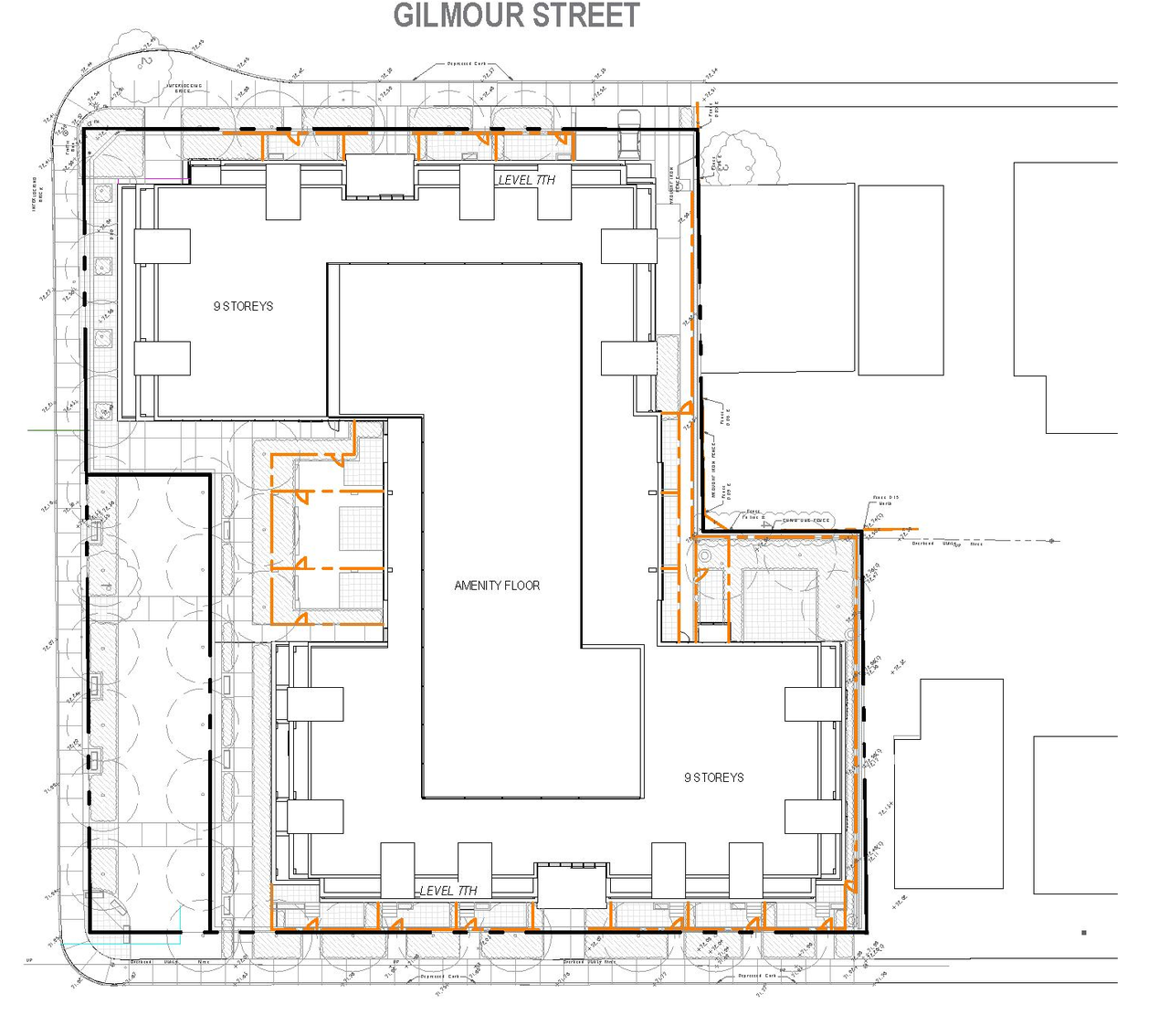 Construction site plan for project from page 36 of the file '2023-03-22 - Design Brief - D07-12-23-0031'