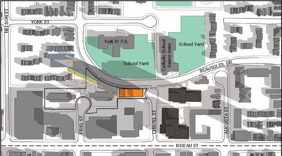 Construction site plan for project from page 21 of the file '2023-03-28 - Urban Design Brief - D07-12-23-0034'